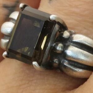 Vintage Avon Sterling Silver Ring with Smokey quartz Stone size 8